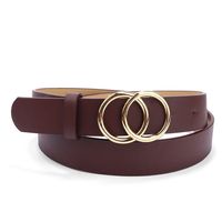 Basic Solid Color Imitation Leather Alloy Women's Leather Belts main image 3