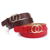 Basic Solid Color Imitation Leather Alloy Women's Leather Belts main image 2
