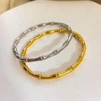 Chinoiserie Casual Bamboo Solid Color Titanium Steel Plating Bangle main image 1
