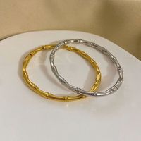 Chinoiserie Casual Bamboo Solid Color Titanium Steel Plating Bangle main image 3
