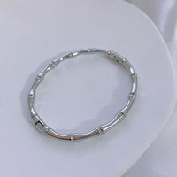 Chinoiserie Casual Bamboo Solid Color Titanium Steel Plating Bangle main image 4