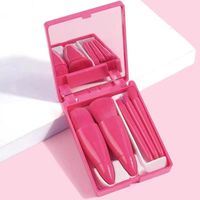 Simple Style Pink Green Artificial Fiber Plastic Handgrip Makeup Brushes 1 Set sku image 8