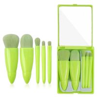 Simple Style Pink Green Artificial Fiber Plastic Handgrip Makeup Brushes 1 Set sku image 7