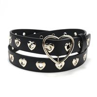 Basic Heart Shape Pu Leather Alloy Unisex Leather Belts sku image 1