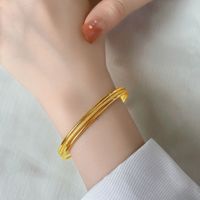 Simple Style Solid Color Titanium Steel Plating Bangle main image 5
