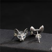 1 Pair Ig Style Cool Style Cat Enamel Plating Copper Ear Studs main image 4