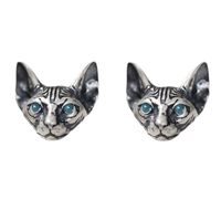 1 Pair Ig Style Cool Style Cat Enamel Plating Copper Ear Studs main image 2