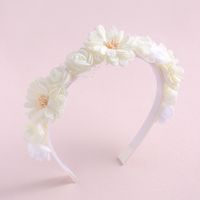 Sweet Leaf Flower Bow Knot Imitation Pearl Polyester Hair Band main image 2