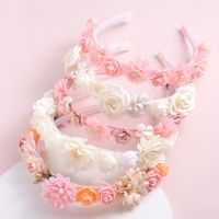 Sweet Leaf Flower Bow Knot Imitation Pearl Polyester Hair Band main image 1