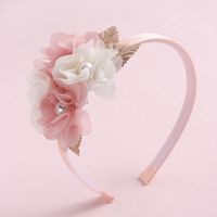 Sweet Leaf Flower Bow Knot Imitation Pearl Polyester Hair Band sku image 1