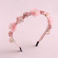 Sweet Leaf Flower Bow Knot Imitation Pearl Polyester Hair Band sku image 7