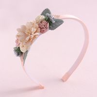 Sweet Leaf Flower Bow Knot Imitation Pearl Polyester Hair Band sku image 3