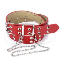 Punk Solid Color Pu Leather Iron Women's Leather Belts sku image 3