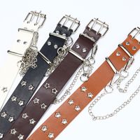 Punk Solid Color Pu Leather Iron Women's Leather Belts main image 4