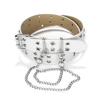 Punk Solid Color Pu Leather Iron Women's Leather Belts sku image 2