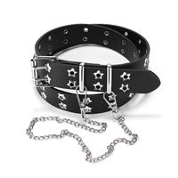 Punk Solid Color Pu Leather Iron Women's Leather Belts sku image 1