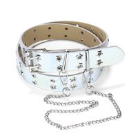 Punk Solid Color Pu Leather Iron Women's Leather Belts sku image 5