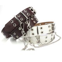 Punk Solid Color Pu Leather Iron Women's Leather Belts main image 2