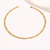 201 Stainless Steel 18K Gold Plated Hip-Hop Rock Punk Plating Solid Color Necklace main image 5