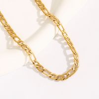 201 Stainless Steel 18K Gold Plated Hip-Hop Rock Punk Plating Solid Color Necklace main image 4