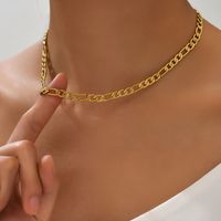 201 Stainless Steel 18K Gold Plated Hip-Hop Rock Punk Plating Solid Color Necklace main image 3