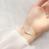 Sweet Simple Style Bear Heart Shape Flower Imitation Pearl Alloy Charm Inlay Moonstone Opal Women's Bracelets sku image 16
