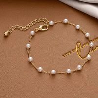Sweet Simple Style Bear Heart Shape Flower Imitation Pearl Alloy Charm Inlay Moonstone Opal Women's Bracelets sku image 6