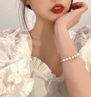 Sweet Simple Style Bear Heart Shape Flower Imitation Pearl Alloy Charm Inlay Moonstone Opal Women's Bracelets sku image 20