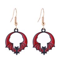 1 Pair Funny Cool Style Pumpkin Skull Ghost Enamel Alloy Drop Earrings sku image 3
