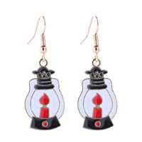 1 Pair Funny Cool Style Pumpkin Skull Ghost Enamel Alloy Drop Earrings sku image 6