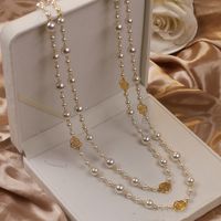 Ig Style Elegant Flower Imitation Pearl Wholesale Sweater Chain sku image 1