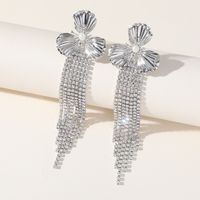 1 Pair Simple Style Flower Inlay Alloy Rhinestones Earrings sku image 2
