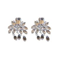 1 Pair Simple Style Water Droplets Inlay Alloy Rhinestones Drop Earrings main image 5