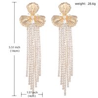 1 Paire Style Simple Fleur Incruster Alliage Strass Des Boucles D'oreilles main image 2