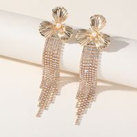 1 Pair Simple Style Flower Inlay Alloy Rhinestones Earrings sku image 1