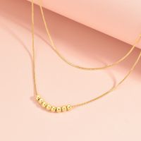 Casual Simple Style Solid Color Copper Polishing Plating Layered Necklaces main image 2