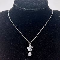 Casual Simple Style Flower Bow Knot Titanium Steel Plating Inlay Zircon Necklace sku image 10