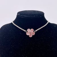 Casual Simple Style Flower Bow Knot Titanium Steel Plating Inlay Zircon Necklace sku image 14