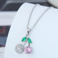 Casual Simple Style Flower Bow Knot Titanium Steel Plating Inlay Zircon Necklace sku image 13