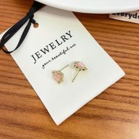 1 Pair Simple Style Heart Shape Inlay Alloy Zircon Ear Studs main image 4