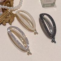 Simple Style Solid Color Alloy Inlay Artificial Pearls Rhinestones Hair Clip main image 1