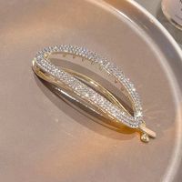 Estilo Simple Color Sólido Aleación Embutido Perlas Artificiales Diamantes De Imitación Pinza Para El Cabello sku image 1