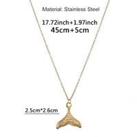 Stainless Steel Titanium Steel Simple Style Plating Fish Tail Pendant Necklace main image 4