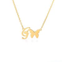 Stainless Steel Titanium Steel Simple Style Plating Letter Pendant Necklace sku image 33