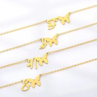 Stainless Steel Titanium Steel Simple Style Plating Letter Pendant Necklace main image 3