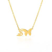 Stainless Steel Titanium Steel Simple Style Plating Letter Pendant Necklace sku image 45
