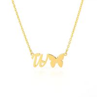 Stainless Steel Titanium Steel Simple Style Plating Letter Pendant Necklace sku image 49
