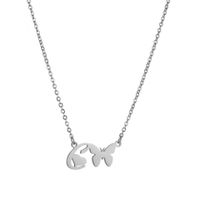 Simple Style Butterfly Stainless Steel Titanium Steel Polishing Unisex Pendant Necklace sku image 29