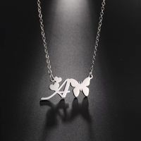 Simple Style Butterfly Stainless Steel Titanium Steel Polishing Unisex Pendant Necklace main image 1
