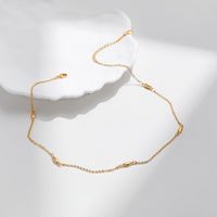 Casual Simple Style Solid Color Copper 18k Gold Plated Necklace In Bulk main image 1